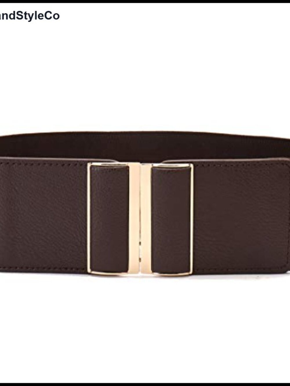 3" Wide Elastic Stretch Waistband Belt with PU Leather and Alloy Buckle for